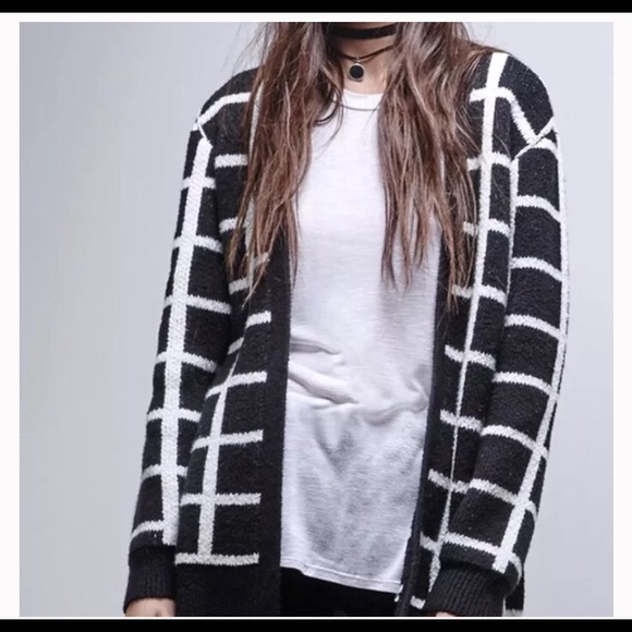 Gypsy Warrior Sweaters - Gypsy Warrior Black and White Cardigan